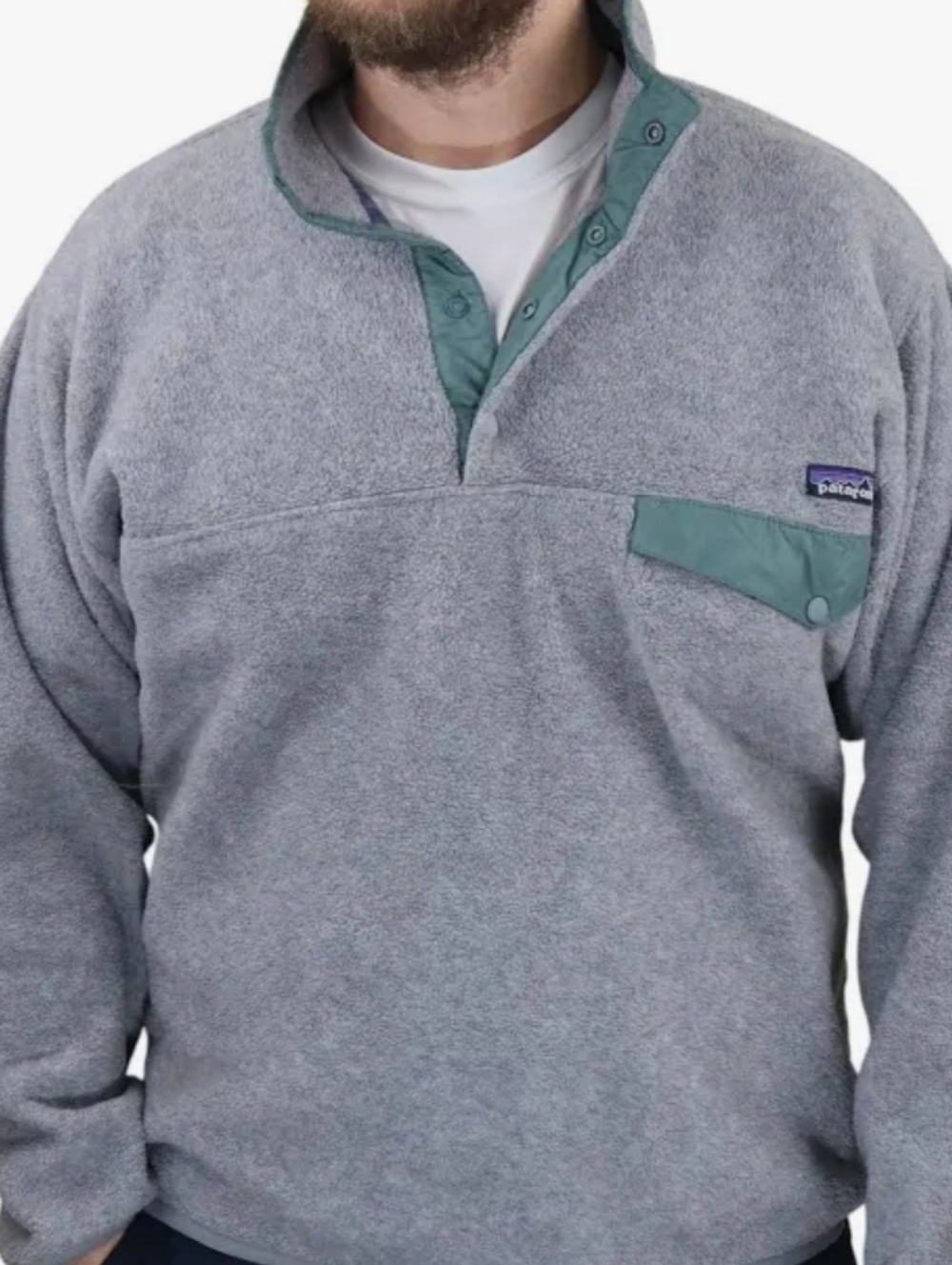 Patagonia Dark Grey Green Synchilla Snap T Fleece Pullover Sweatshirt Layering